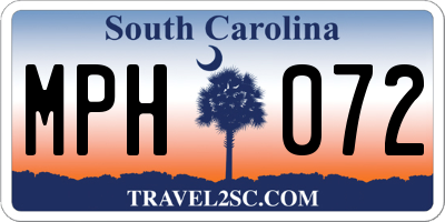 SC license plate MPH072
