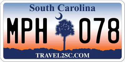 SC license plate MPH078