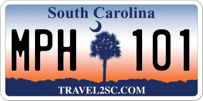 SC license plate MPH101