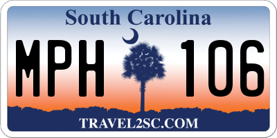 SC license plate MPH106