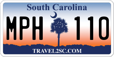 SC license plate MPH110