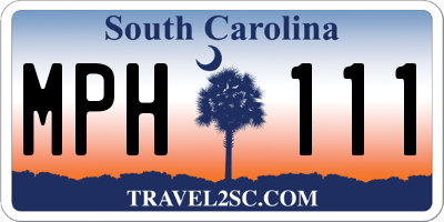 SC license plate MPH111