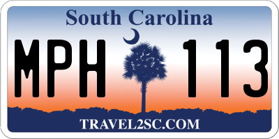 SC license plate MPH113