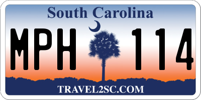 SC license plate MPH114