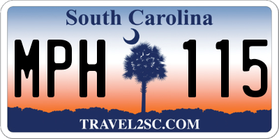 SC license plate MPH115