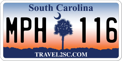 SC license plate MPH116