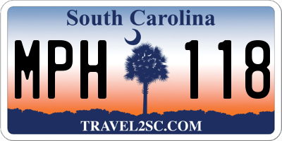 SC license plate MPH118