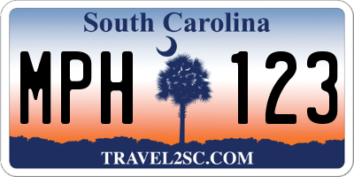 SC license plate MPH123