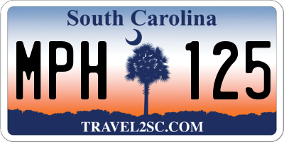 SC license plate MPH125