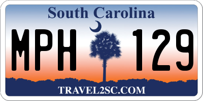 SC license plate MPH129