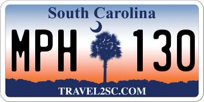 SC license plate MPH130
