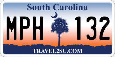 SC license plate MPH132