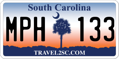 SC license plate MPH133