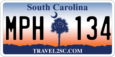 SC license plate MPH134