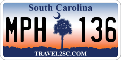 SC license plate MPH136