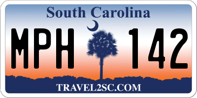 SC license plate MPH142