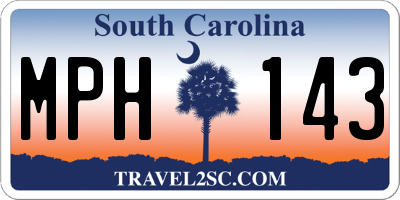 SC license plate MPH143
