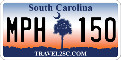 SC license plate MPH150