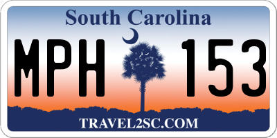 SC license plate MPH153
