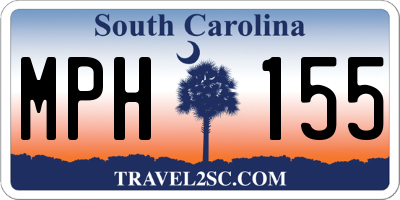 SC license plate MPH155