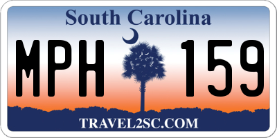 SC license plate MPH159