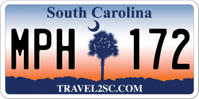 SC license plate MPH172