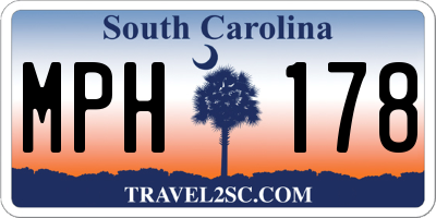 SC license plate MPH178