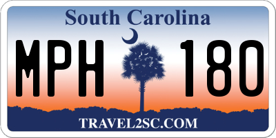 SC license plate MPH180
