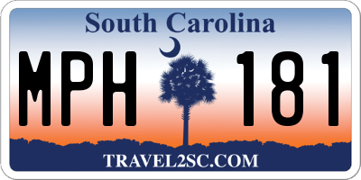 SC license plate MPH181