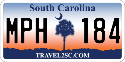 SC license plate MPH184