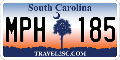 SC license plate MPH185