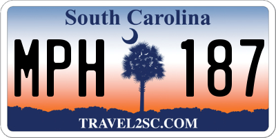 SC license plate MPH187