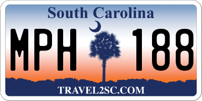 SC license plate MPH188