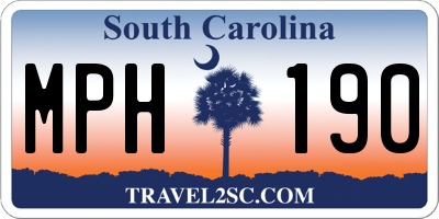 SC license plate MPH190