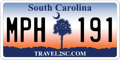 SC license plate MPH191
