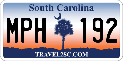 SC license plate MPH192
