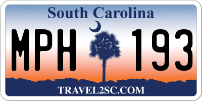 SC license plate MPH193