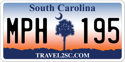 SC license plate MPH195
