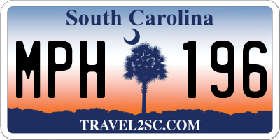 SC license plate MPH196