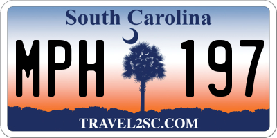 SC license plate MPH197