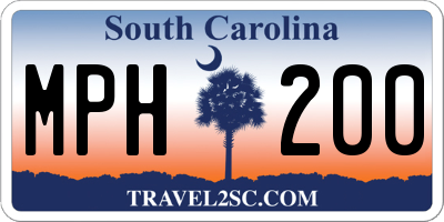 SC license plate MPH200