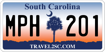 SC license plate MPH201