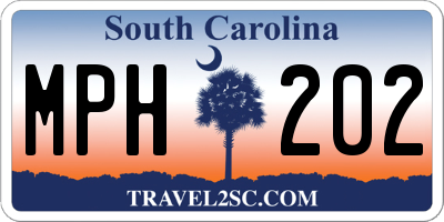 SC license plate MPH202