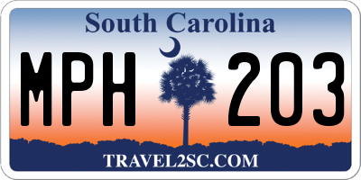 SC license plate MPH203