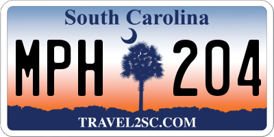 SC license plate MPH204