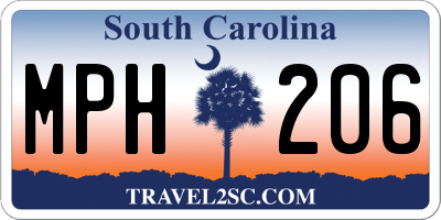 SC license plate MPH206