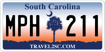 SC license plate MPH211