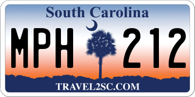 SC license plate MPH212