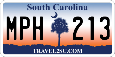 SC license plate MPH213