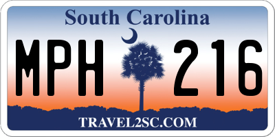 SC license plate MPH216